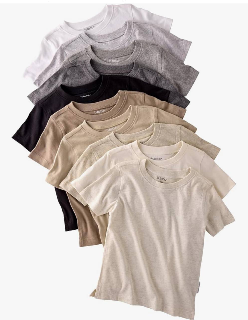 Butterblu Baby Taylor 10-Pack Short Sleeve T-Shirts 100% Organic Cotton for Boys & Girls