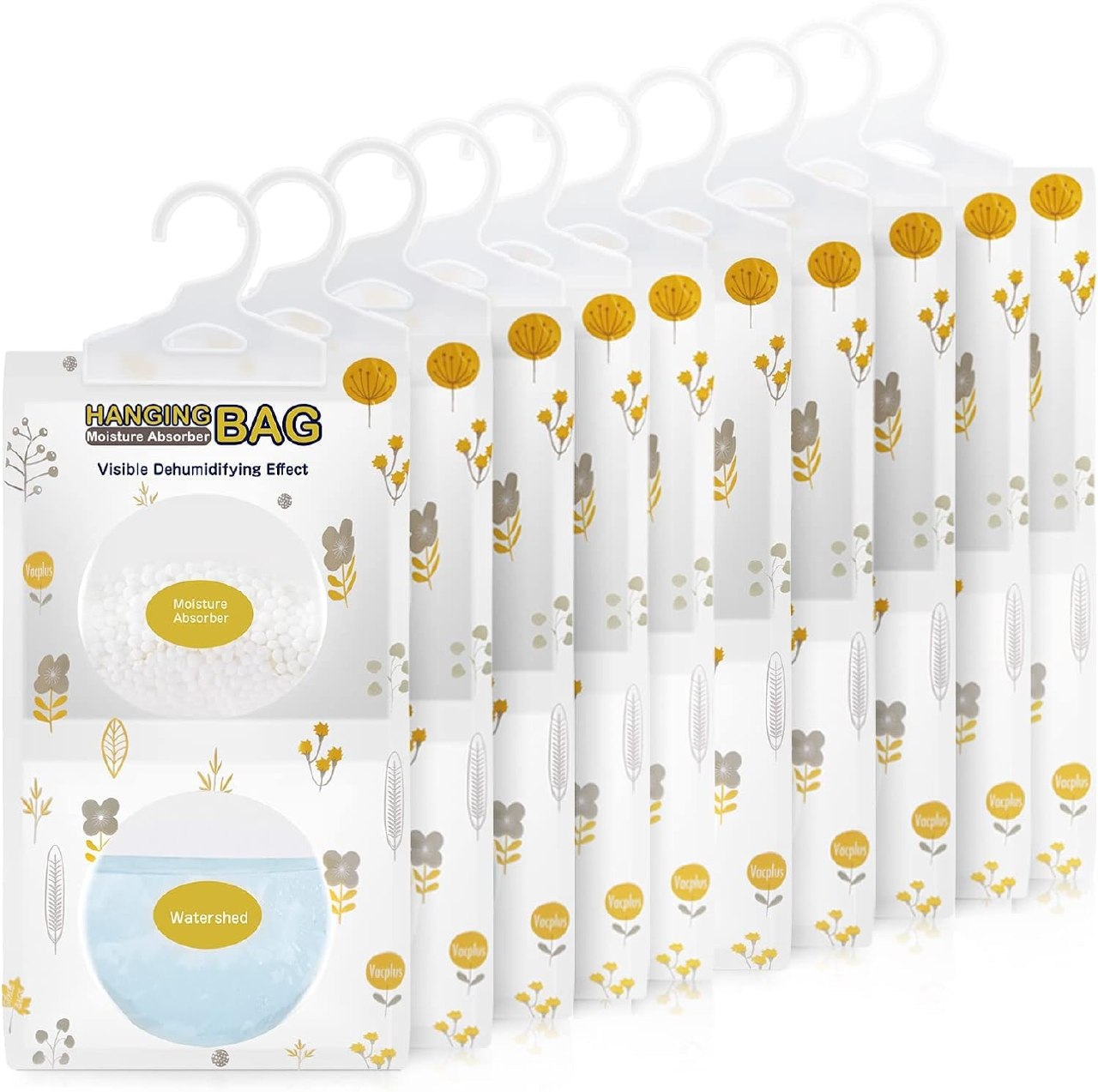 Vacplus Moisture Absorbers, Hanging Closet Dehumidifier Bags