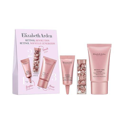 Elizabeth Arden Retinol + HPR Ceramide 3-Piece Skin Care Gift Set for Women, Includes Serum Capsules, Water Cream, & Eye