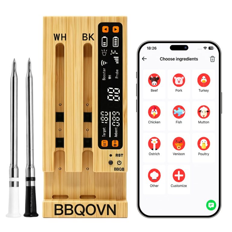 🔥 BBQOVN WiFi Sub-1G Wireless Meat Thermometer Unlimited Range 7 NIST Certified Sensors  — $37.49  (was $74.99)