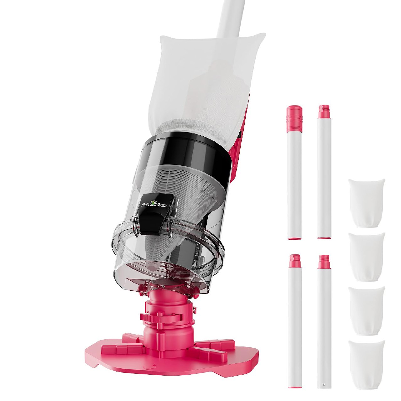 Cordless Pool Vacuum with Telescopic Pole, Powerful 30 GPM Suction