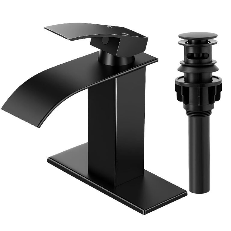 🔥 RNDIOZD Matte Black Bathroom Faucets, Waterfall Bathroom Sink Faucet Modern Single  — $14.93  (was $28.99)