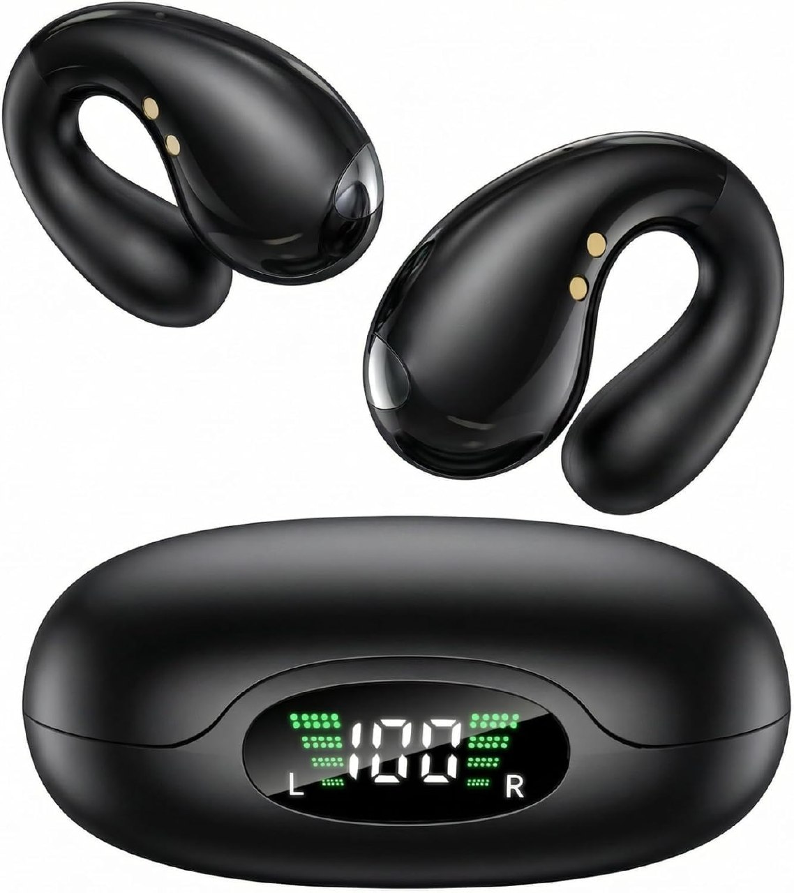 Boytond Ultra Open Ear Earbuds - Ergonomic Clip-On Earbuds, Small Bone Conduction Over