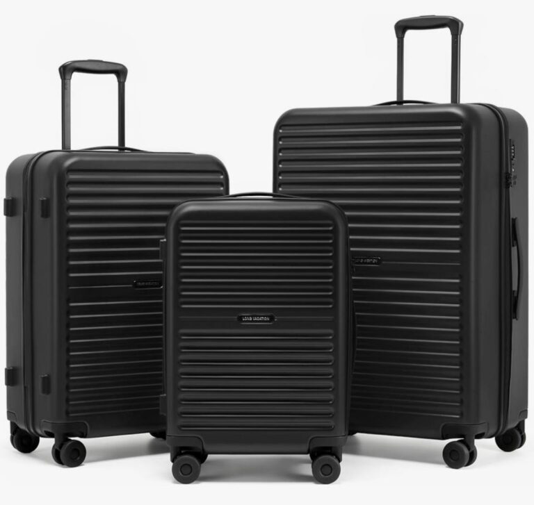 🔥 LONG VACATION Luggage Sets, PC Lightweight Suitcase with Spinner wheels, 3 Piece Luggage Set with TSA Lock, Hard shell S  — $99