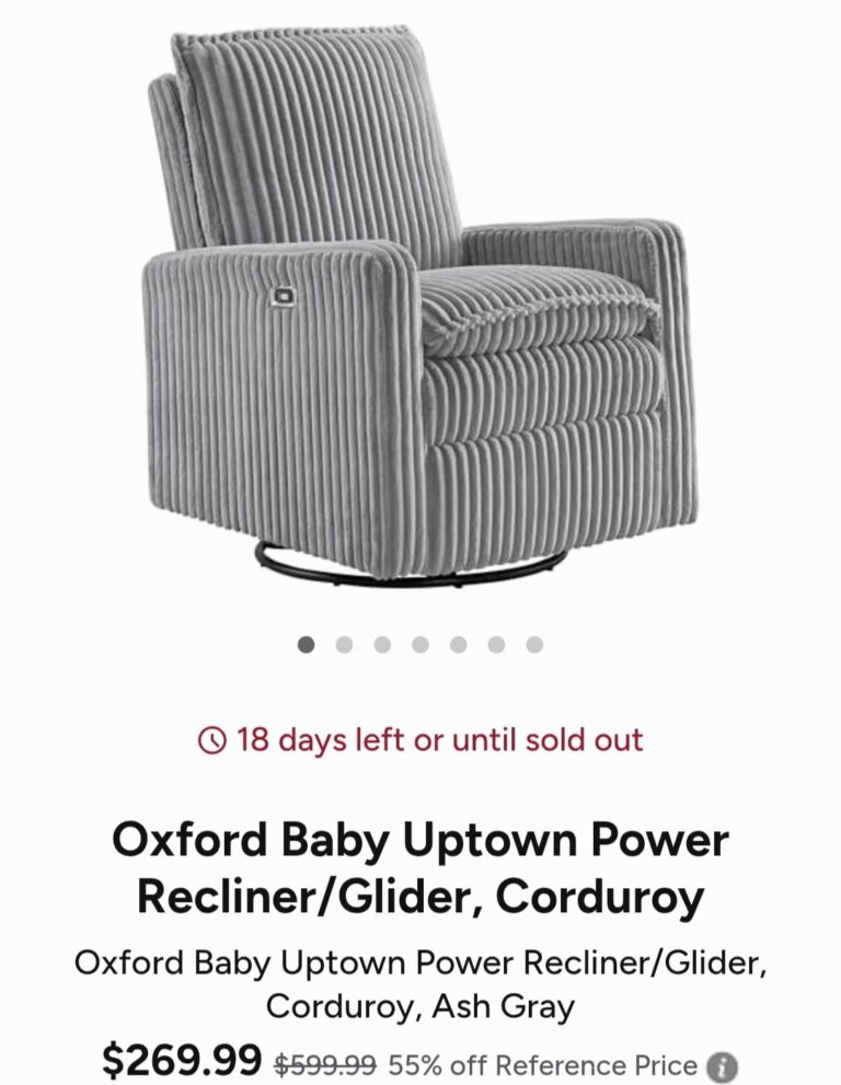 🔥 Oxford Baby Uptown Power Recliner/Glider, Corduroy  — $269.99