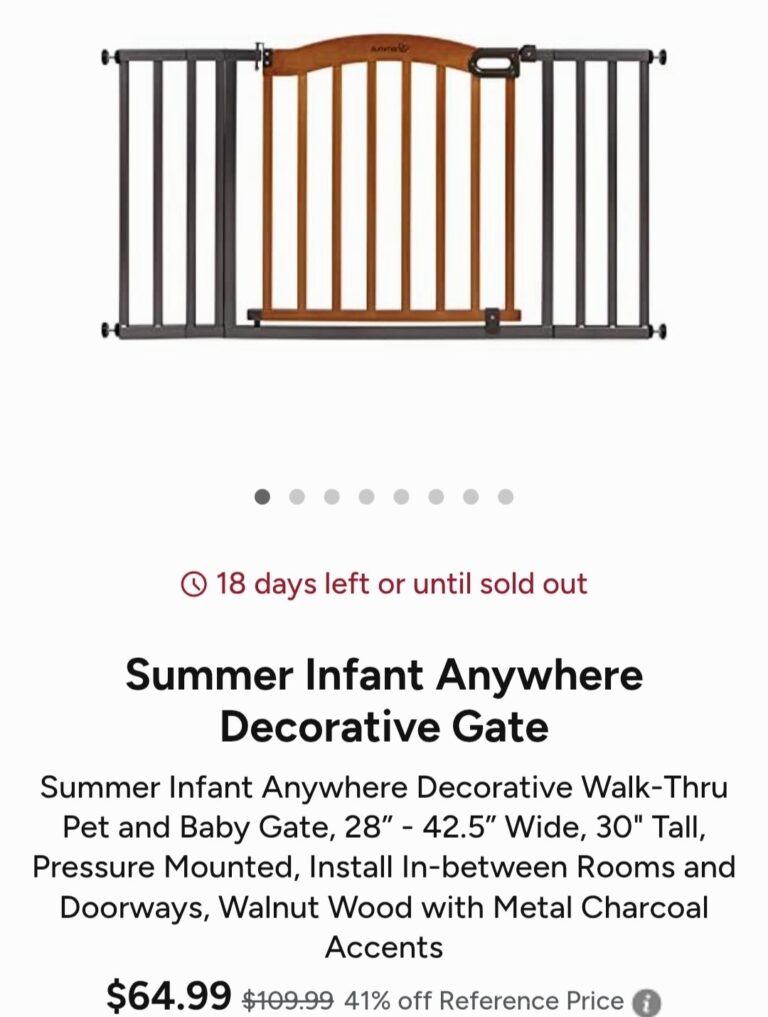 🔥 Summer Infant Anywhere Decorative Gate  — $64.99