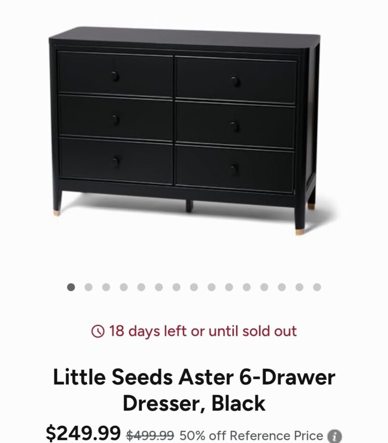 🔥 Little Seeds Aster 6-Drawer Dresser, Black  — $249.99