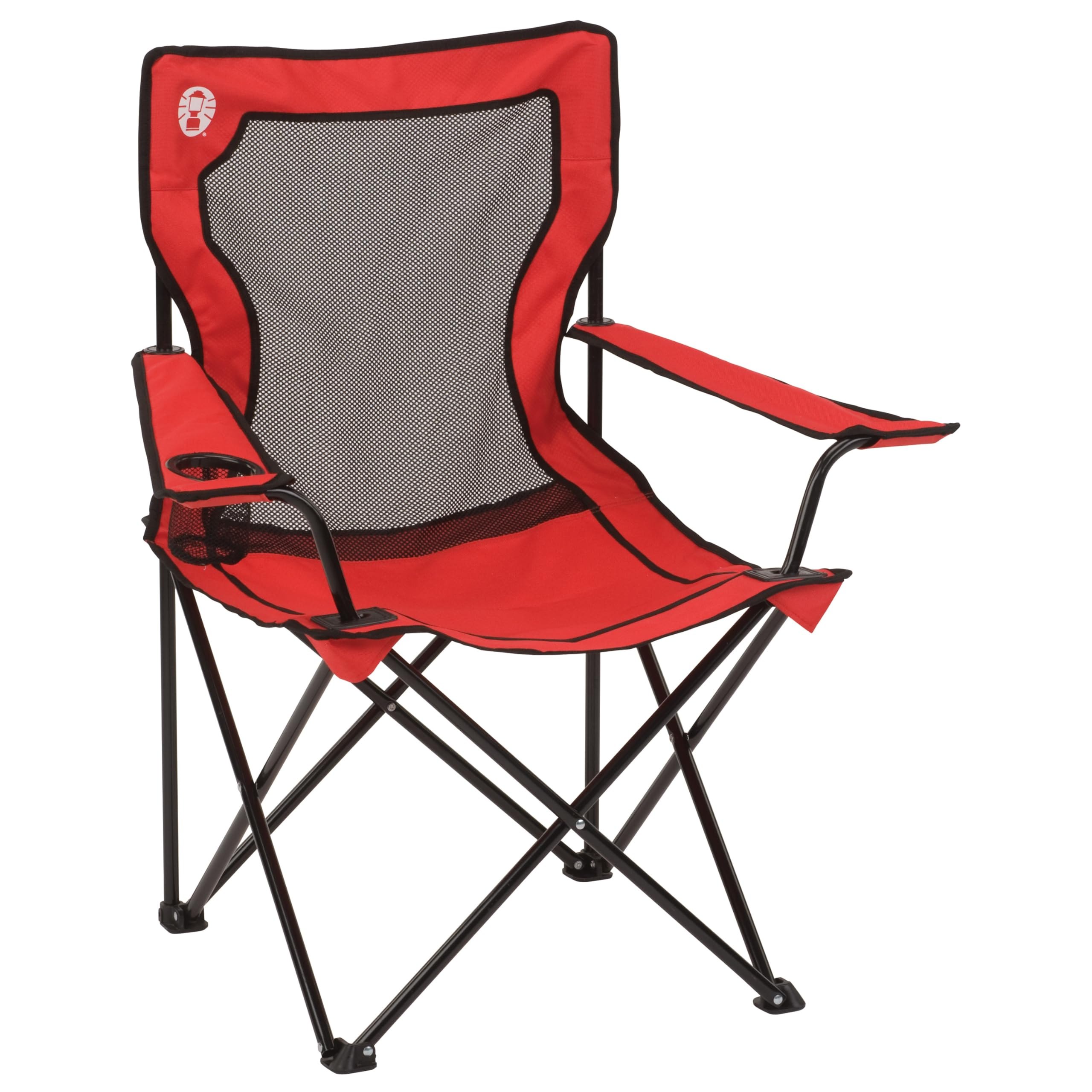 Coleman Broadband Mesh Quad Camping Chair with Carry Bag & Cup Holder