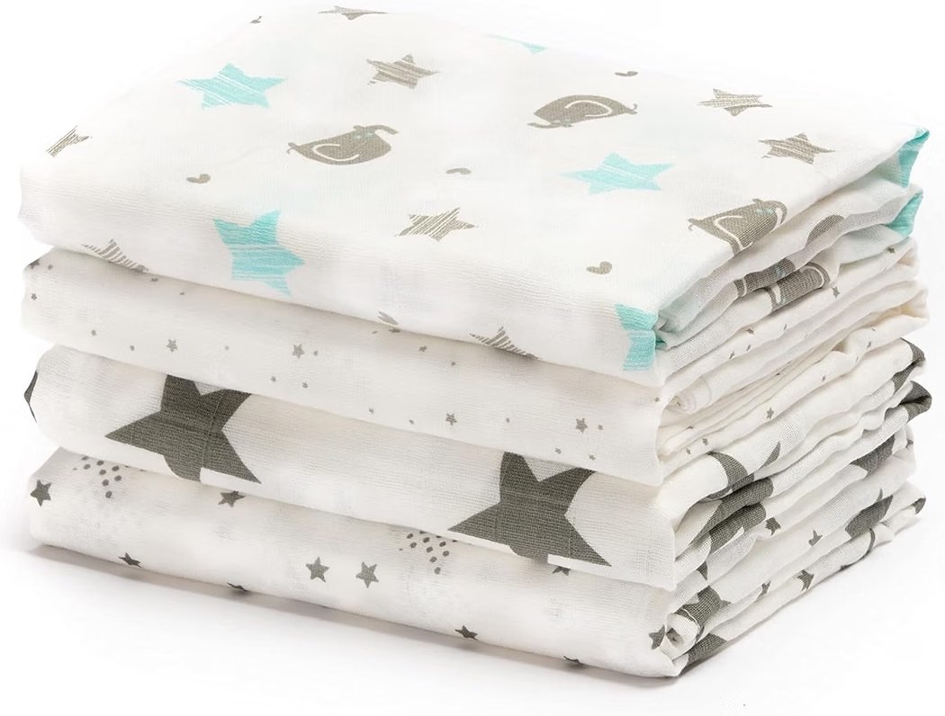 CuddleBug Muslin Baby Swaddle Blankets for Boys and Girls 0 to 3 Months Size Large 4 Feet x 4 Feet – Muslin Cotton Baby 