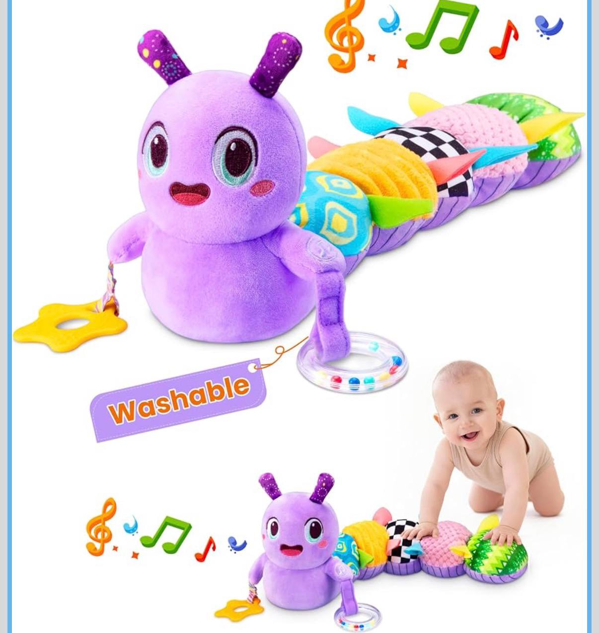 Musical Caterpillar Baby Sensory Toy for Infant Development 0-12 Months