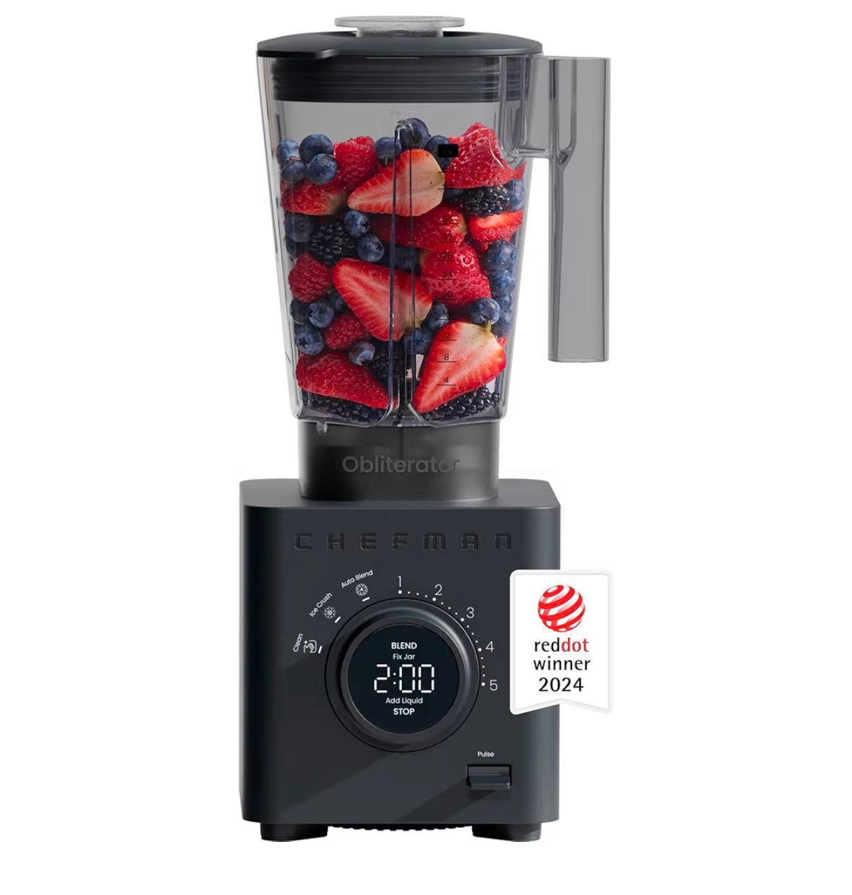Chefman Obliterator 48 oz Countertop Blender for Smoothies, 1380W Motor to Crush Ice, Nuts, and Frozen Fruit