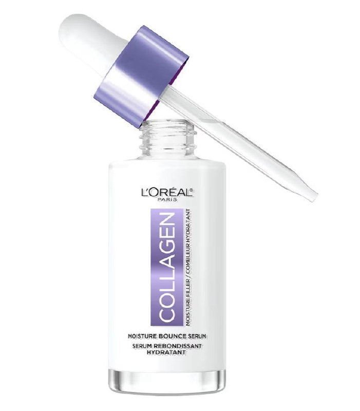 L'Oreal Paris Collagen Moisture Filler Moisture Bounce Face Serum, Glow Serum with Collagen, Glycerin, and Squalane for 