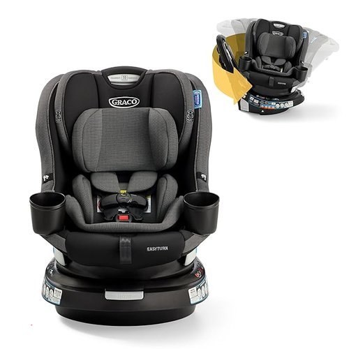 Graco EasyTurn 360 2-in-1 Rotating Convertible Car Seat, 360 Degree Rotating Infant to Toddler Rotating Car Seat, 2 Mode
