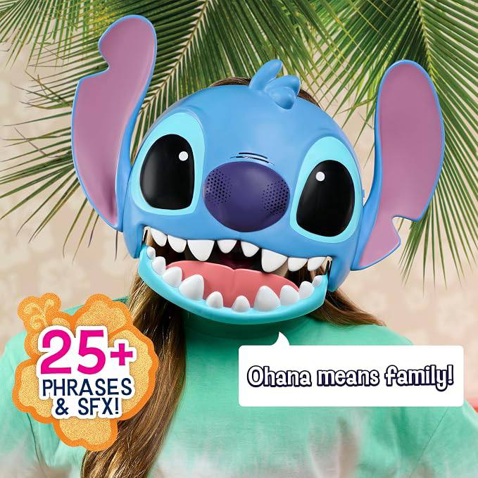 Disney Stitch Talking Mask with 25+ Sounds & Phrases | Adjustable straps, Costume for Kids, Dress Up and Pretend Play