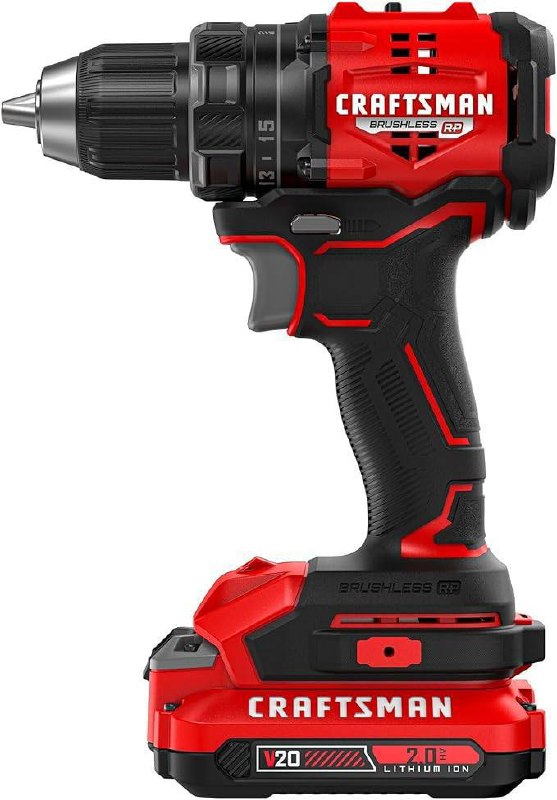 CRAFTSMAN V20 BRUSHLESS RP Compact Drill/Driver, Variable Speeed Trigger, Built In LED, Includes Battery and Charger (CM