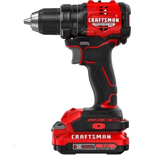 CRAFTSMAN V20 BRUSHLESS RP Compact Drill/Driver, Variable Speeed Trigger, Built In LED, Includes Battery and Charger (CM