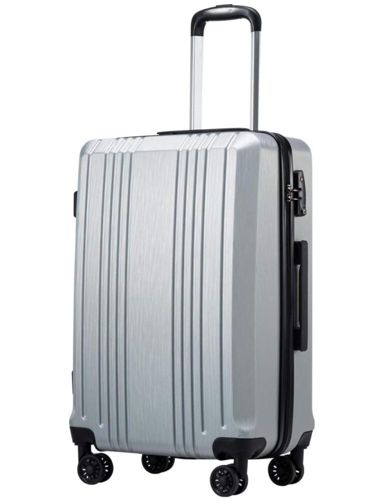 🔥 Coolife Luggage PC+ABS Hardshell Suitcase with TSA Lock (silver, S(20in_carry on))