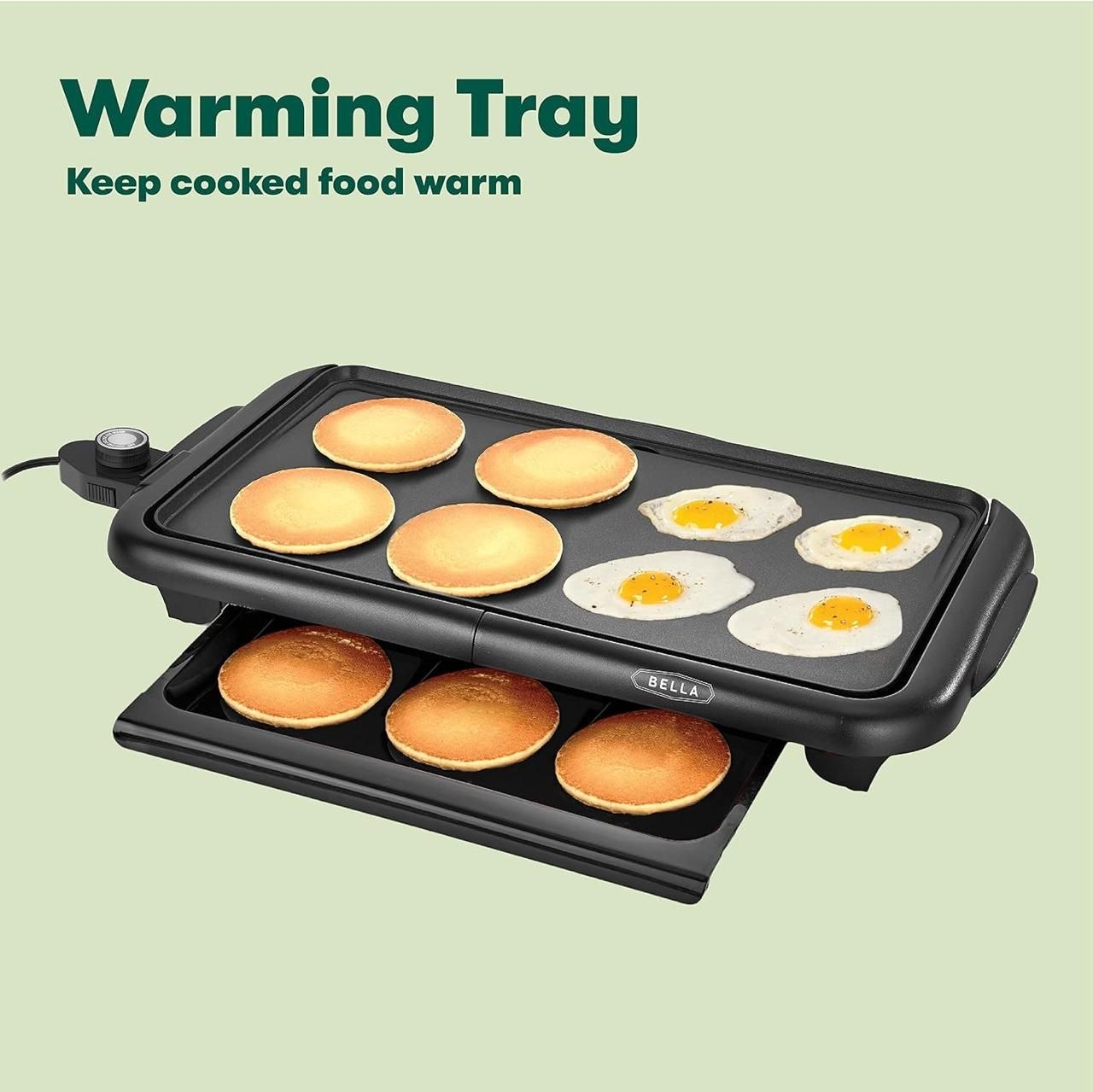 bella Smokeless Electric Griddle with Warming Tray