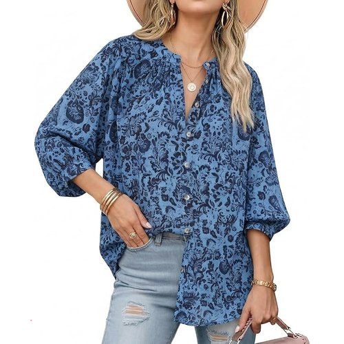 AIMCOO Floral Button Down Blouses