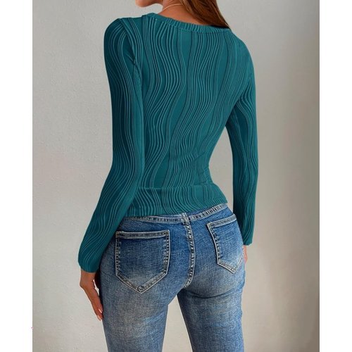PRETTYGARDEN Women's Tops 2026 Fall Fashion Long Sleeve Crewneck Blouse