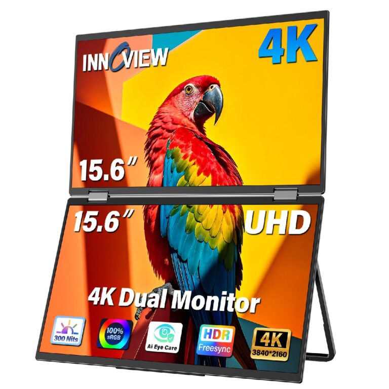 🔥 InnoView Portable Dual Monitor 15.6″ 3840x2160P 4K 100% sRGB | Owl Eye Vision  — $399.99  (was $664.99)