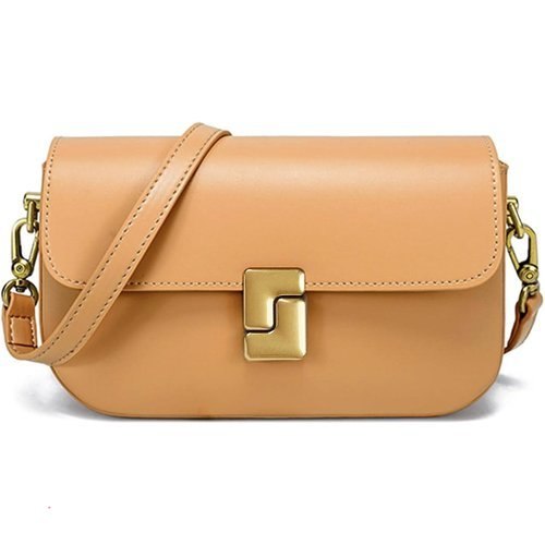 imeetu Genuine Leather Shoulder Bag for Women, Small Crossbody Bag | Structured Shoulder Purse Lightweight 0.7lb, 3 Pock