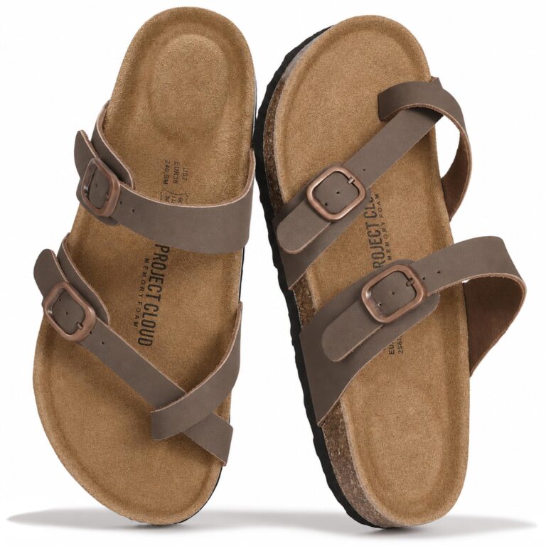 🔥 Project Cloud 100% Genuine Leather Womens Sandals -Lightweight Womens Slides Memory  — $24.90  (was $69.99)