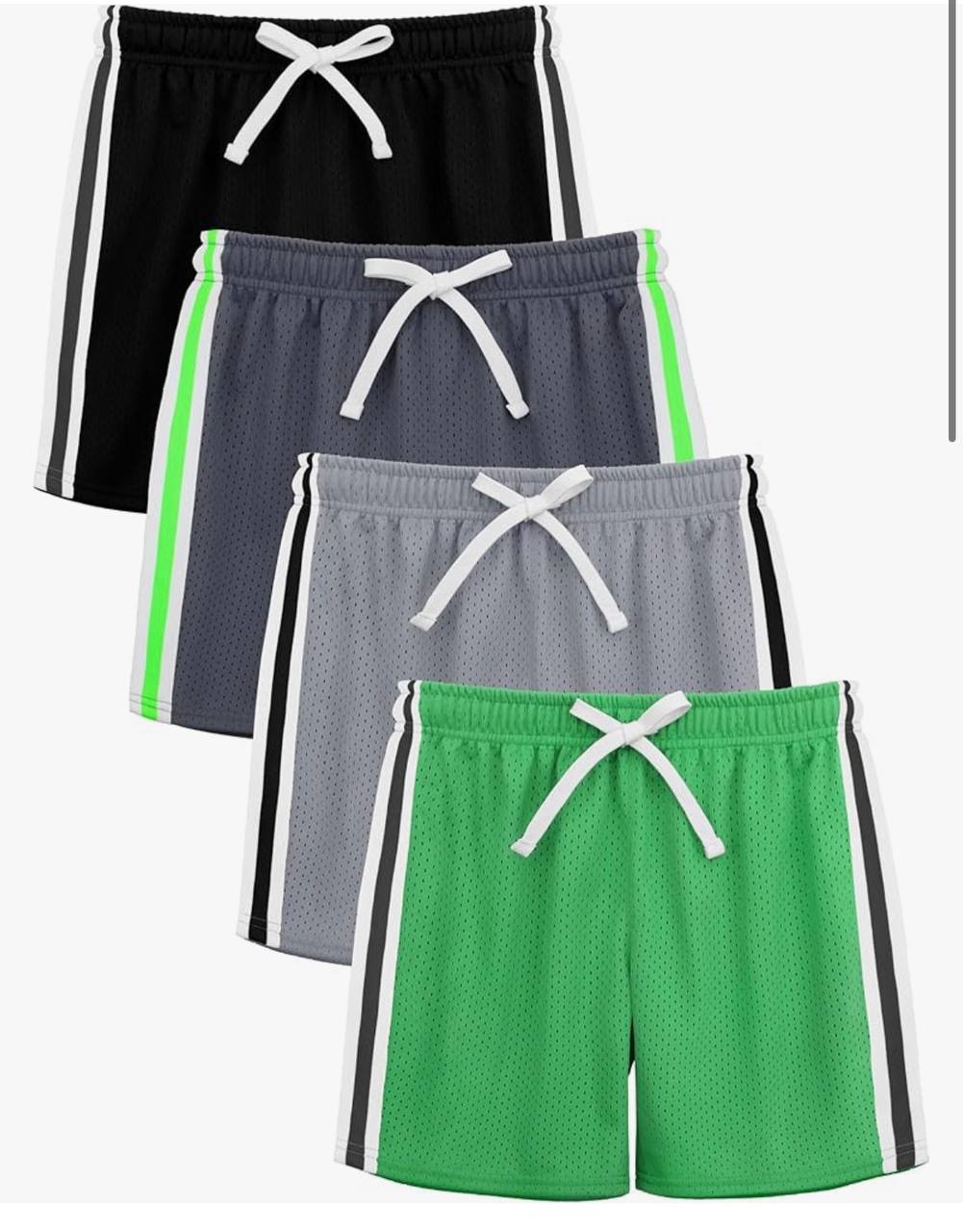 4 Pack Toddler Boy Shorts, Double-Layer Mesh Toddler Shorts Boys Athletic Soccer Basketball Sports for Kids Active