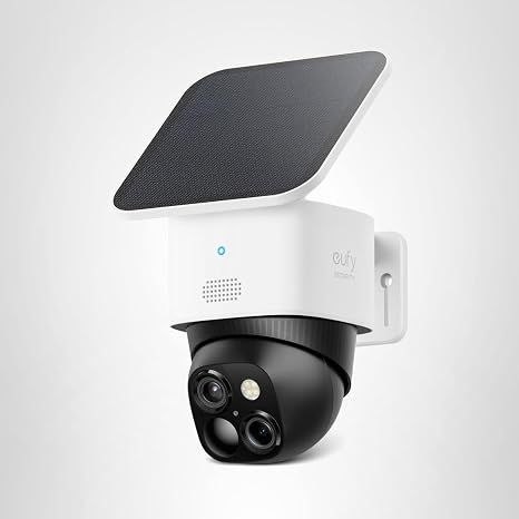 eufy Security 3K Dual Camera, SoloCam S340, Solar Security Cameras Wireless Outdoor, Cameras for Home Security, 360°Cove
