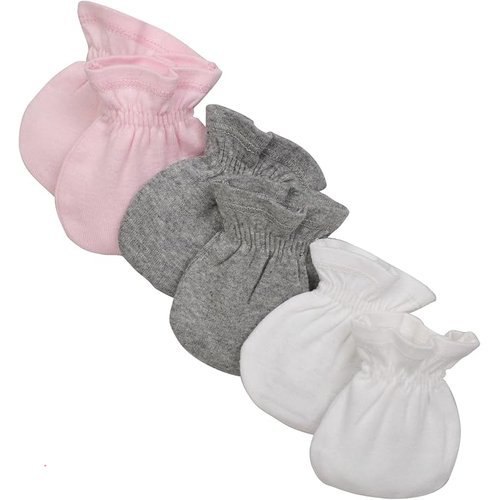 Burts Bees Baby Unisex Baby Mittens, 100% Organic Cotton, 3-Pack Solid Color Infant Scratch Protection Mitts