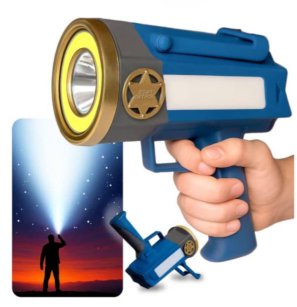 Mega-Bright Rechargeable Spotlight, AS SEEN ON TV, Tactical & Emergency Flashlight, 10 Modes, Turbo Boost Up to 100%, Bu