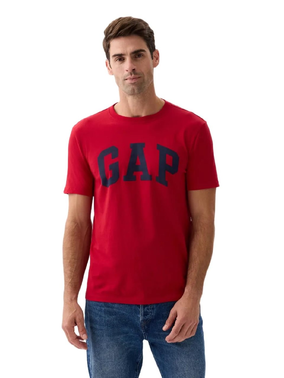 GAP Men's Everyday Soft Logo Tee, Red Apple