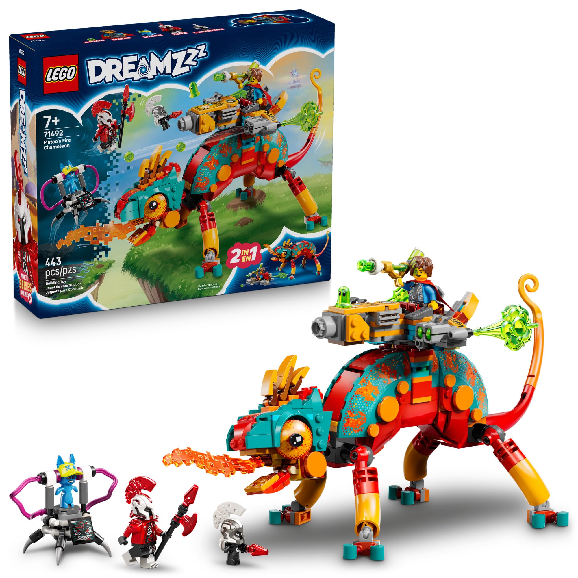 LEGO DREAMZzz Mateo’s Fire Chameleon Building Toy - Pretend Play Set for Kids