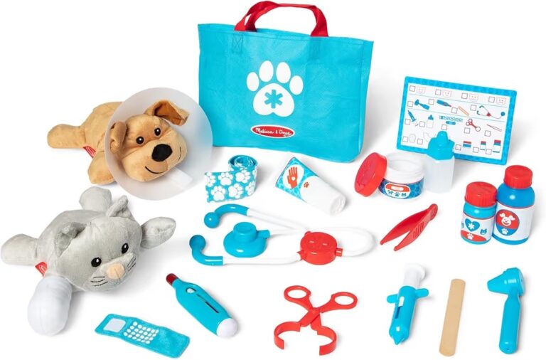 🔥 Melissa & Doug Examine and Treat Pet Vet Play Set, 24-Piece Animal Doctor Playset with Dog & Cat Plushies, Pet Doctor Ki  — $16  (was $41)