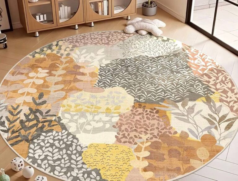 🔥 Round Rug 6ft Washable Circle Floral Area Rug  — $23  (was $75)