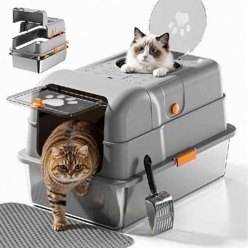 Trhslo Stainless Steel Litter Boxes
