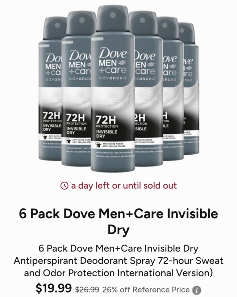 🔥 6 Pack Dove Men+Care Invisible Dry  — $15