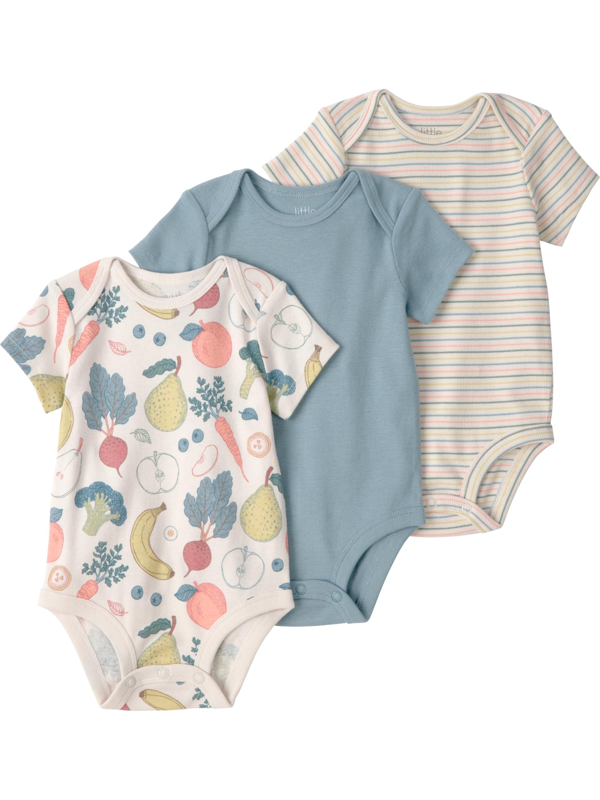 Little Planet by Carter's Neutral 3-pack Short Sleeve Bodysuits made with Organic Cotton
