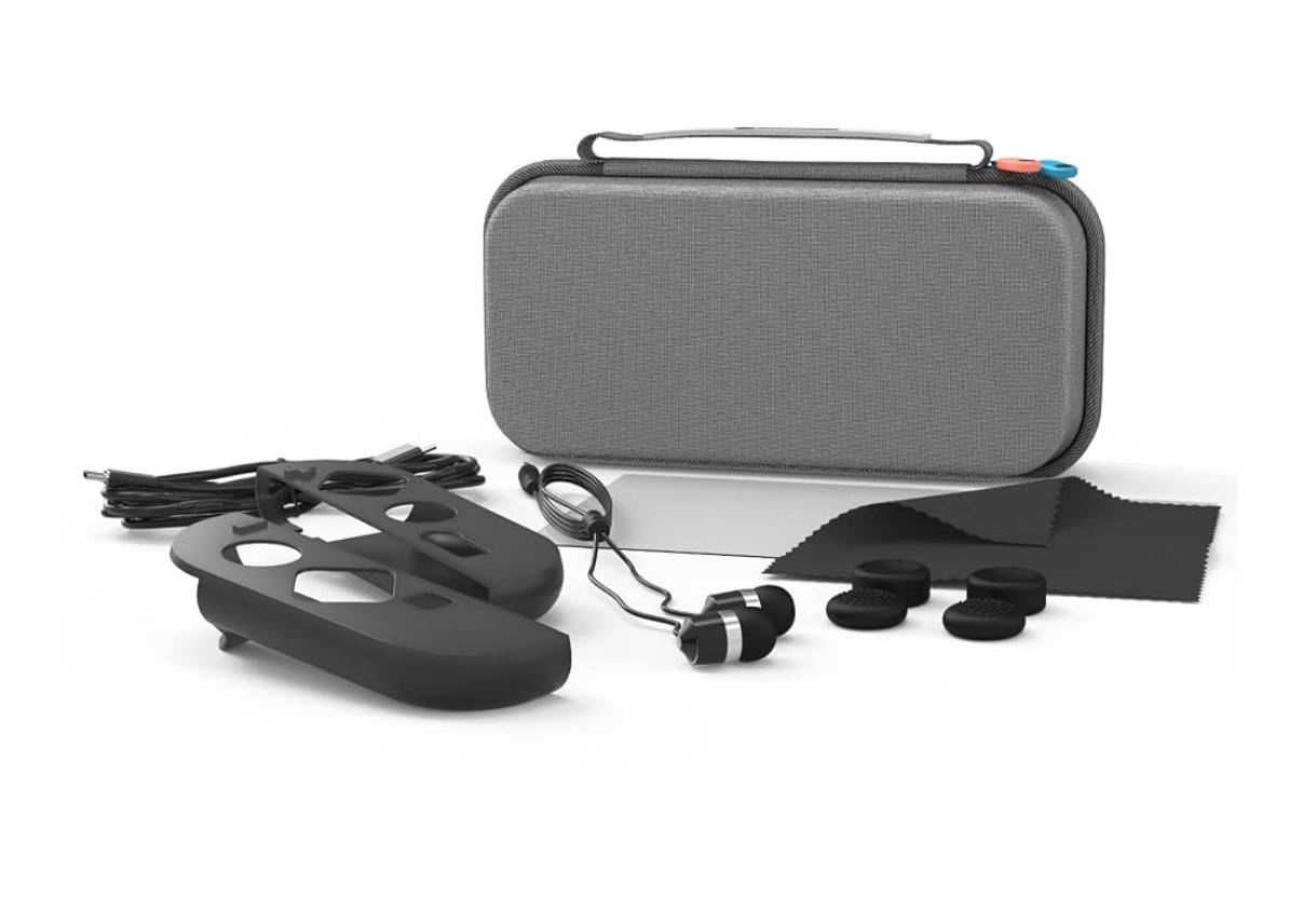 Hyperkin Travel Kit Accessories Bundle with EVA Hard Carrying Case for Nintendo Switch 2, Joy-Con 2 Silicone Covers, USB
