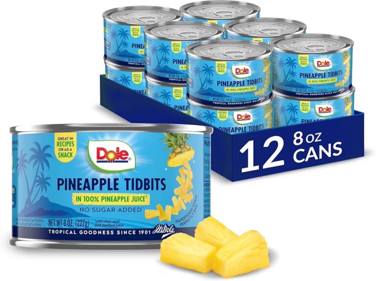 🔥 Dole Pineapple Tidbits in 100% Pineapple Juice with No Sugar Added – Dole Canned Fruit – 8 oz Cans – 12 Pack  — $10  (was $37)
