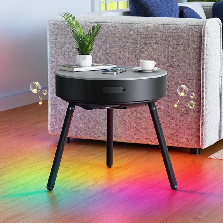 🔥 Smart Round Side Table with Charging and Smart Round Coffee Table – in Sound System, Modern Bedside Table for Nursery an  — $89  (was $109)