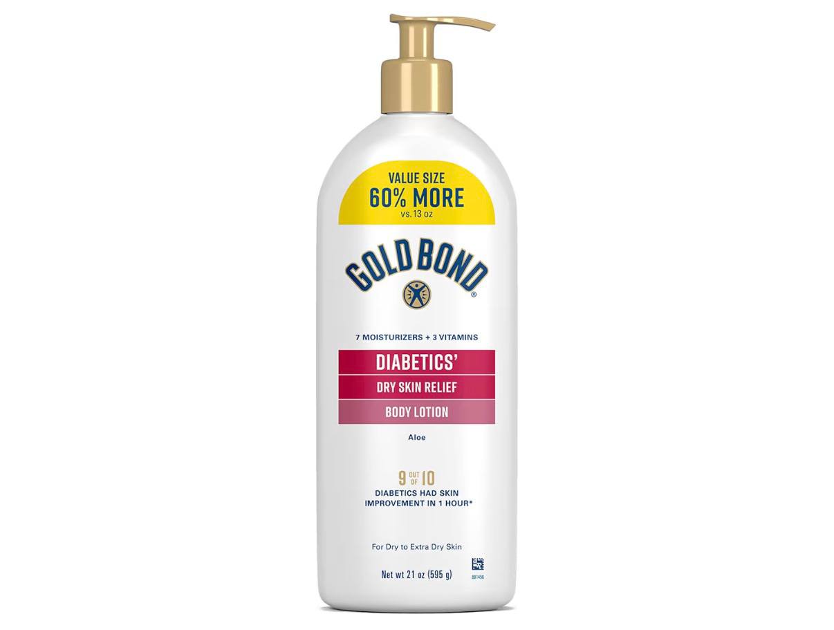 Gold Bond Diabetic Body Lotion, Dry Skin Relief with Vitamin E & Aloe to Soothe & Moisturize Flaky, Rough Skin, Value Si
