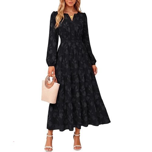Kate Kasin Long Sleeve Maxi Dresses