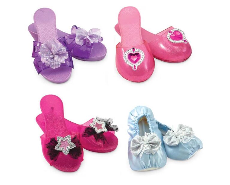 🔥 Melissa & Doug Dress-Up Shoes Set for Kids (4 Pairs) – Step In Style! High-Heeled Role Play Shoes – Pretend Play Costume  — $14