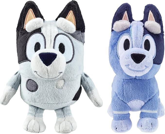 Bluey Muffin & Socks Matching Stuffed Animals Plush Set – 7" & 7.5" Soft Cuddly Plush Doll with Deluxe Fabrics, Perfect 
