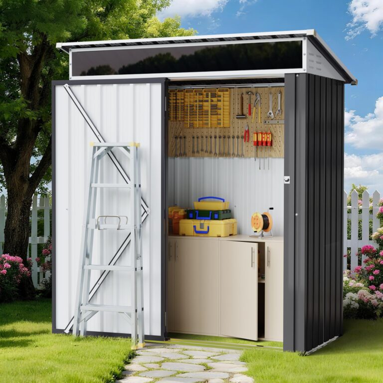 🔥 Shintenchi 5×3 FT Outdoor Storage Shed with Window, Outdoor Waterproof Storage Shed  — $104.99  (was $149.99)