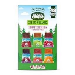 Black Forest, Stretch Island, Fruit Strips, Cherry, Apple, Raspberry, Grape, Strawberry, and Apricot, Zero Grams Added S