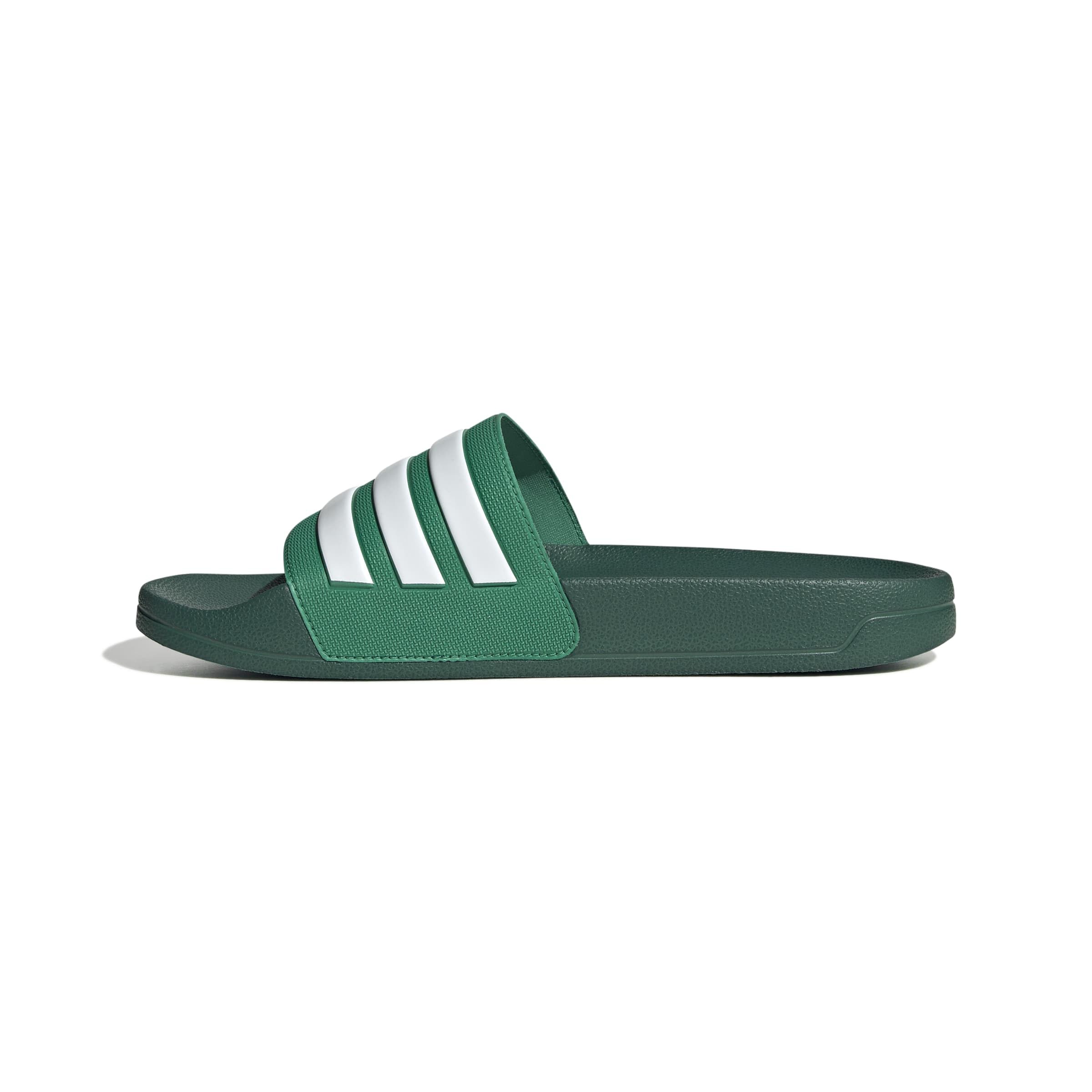 adidas Unisex-Adult Adilette Shower Sportswear, Court Green/White/Collegiate Green