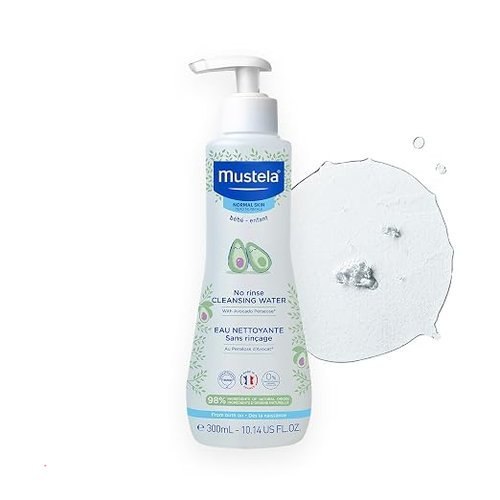 Mustela No-Rinse Micellar Cleansing Water for Babies - Made with Natural Avocado Perseose & Aloe Vera - Safely Cleans Ba