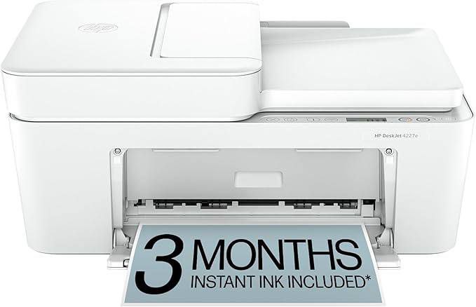 🔥 HP DeskJet 4227e Wireless All-in-One Color Inkjet Printer, Scanner, Copier, Best-for-Home, 3 Month Instant Ink Trial Inc
